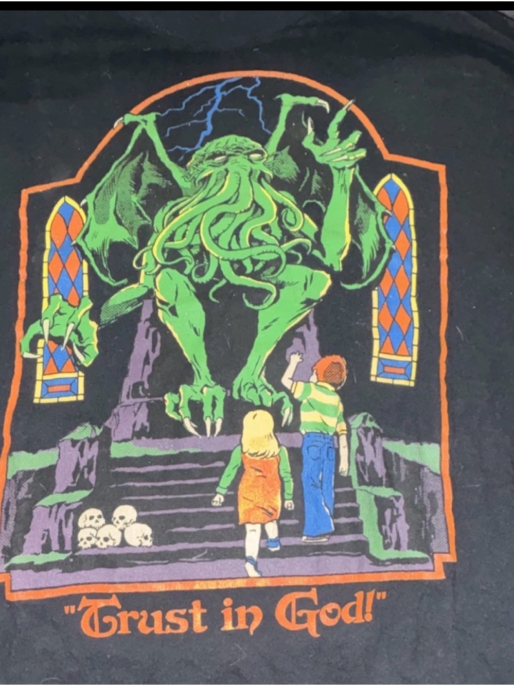 Trust in God! Graphic Short Sleeve Tee - Black/Green
